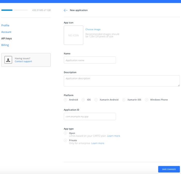 New mobile app settings