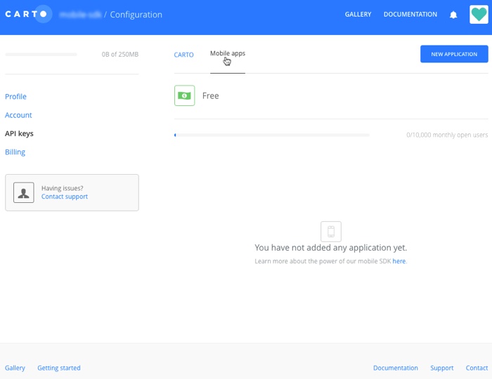 No registered mobile apps